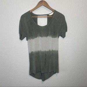 Gilded Intent | Green & White Cut Out Tee